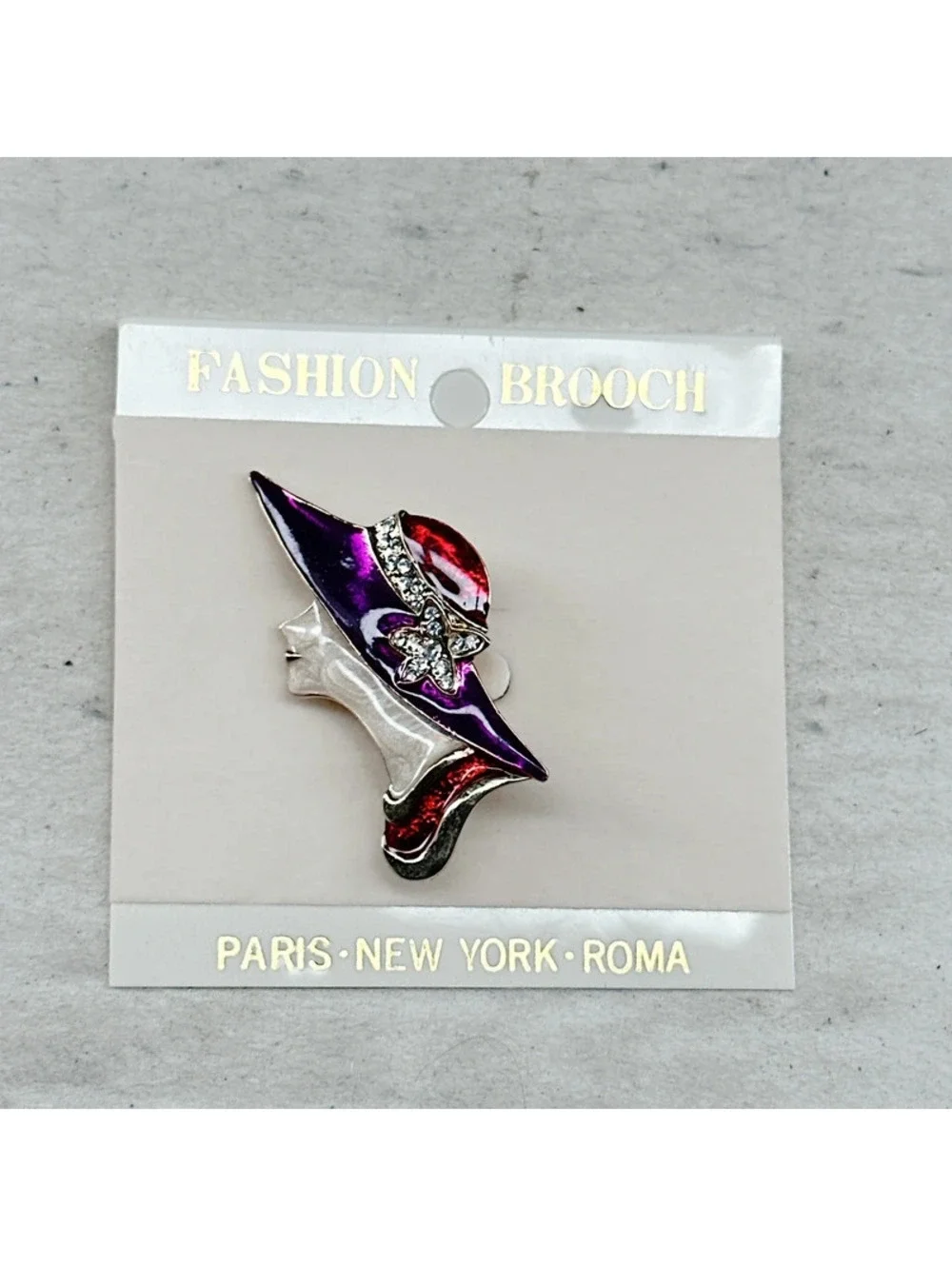 360u. Red Hat Ladyface Brooch